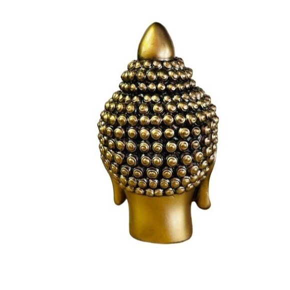 Golden Buddha Head Statue 3 inches - Picture 4 of 6